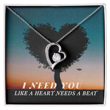 Load image into Gallery viewer, Forever Love Necklace in White Gold or Yellow Gold Finish
