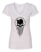 Load image into Gallery viewer, Women&#39;s Patriotic Punisher V-Neck
