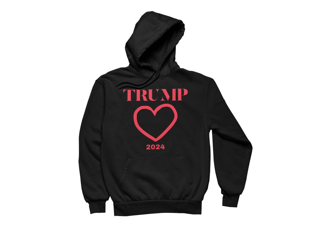 Men's Valentine's Day Heart Trump 2024 Hoodie