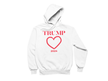 Load image into Gallery viewer, We Love Trump Heart 2024 Hoodie
