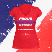 Load image into Gallery viewer, Limited Edition Womens Proud Listless Vessel Trump 2024 V-Neck
