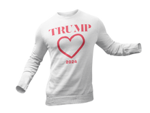 Load image into Gallery viewer, We Love Trump 2024 Heart Sweatshirt

