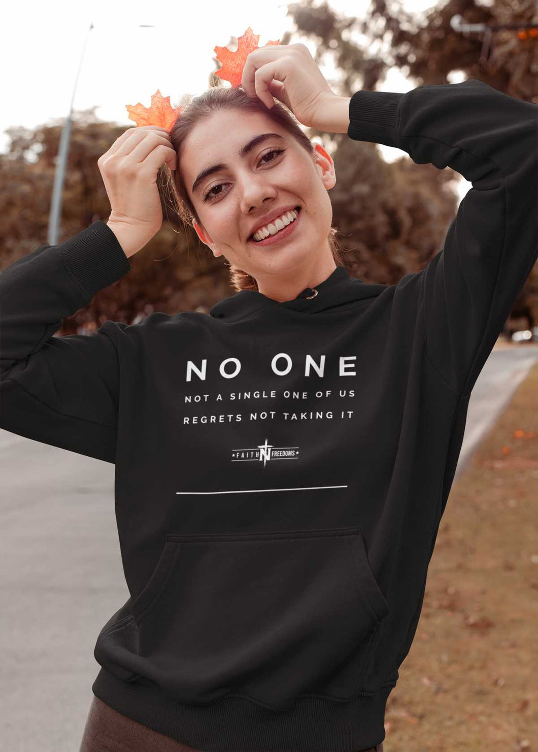 No One - Not One Of Us - Regrets Not Taking It Womens Bella Canvas Hoodie