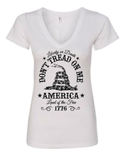Load image into Gallery viewer, Women&#39;s Don&#39;t Tread On Me V-Neck
