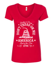 Load image into Gallery viewer, Women&#39;s Don&#39;t Tread On Me V-Neck

