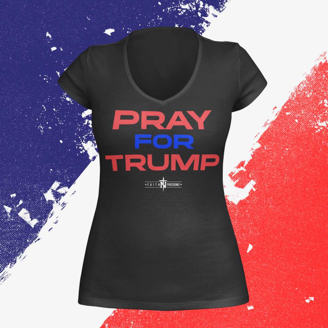 Women's Pray for Trump V-Neck T-Shirt