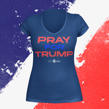Load image into Gallery viewer, Women&#39;s Pray for Trump V-Neck T-Shirt

