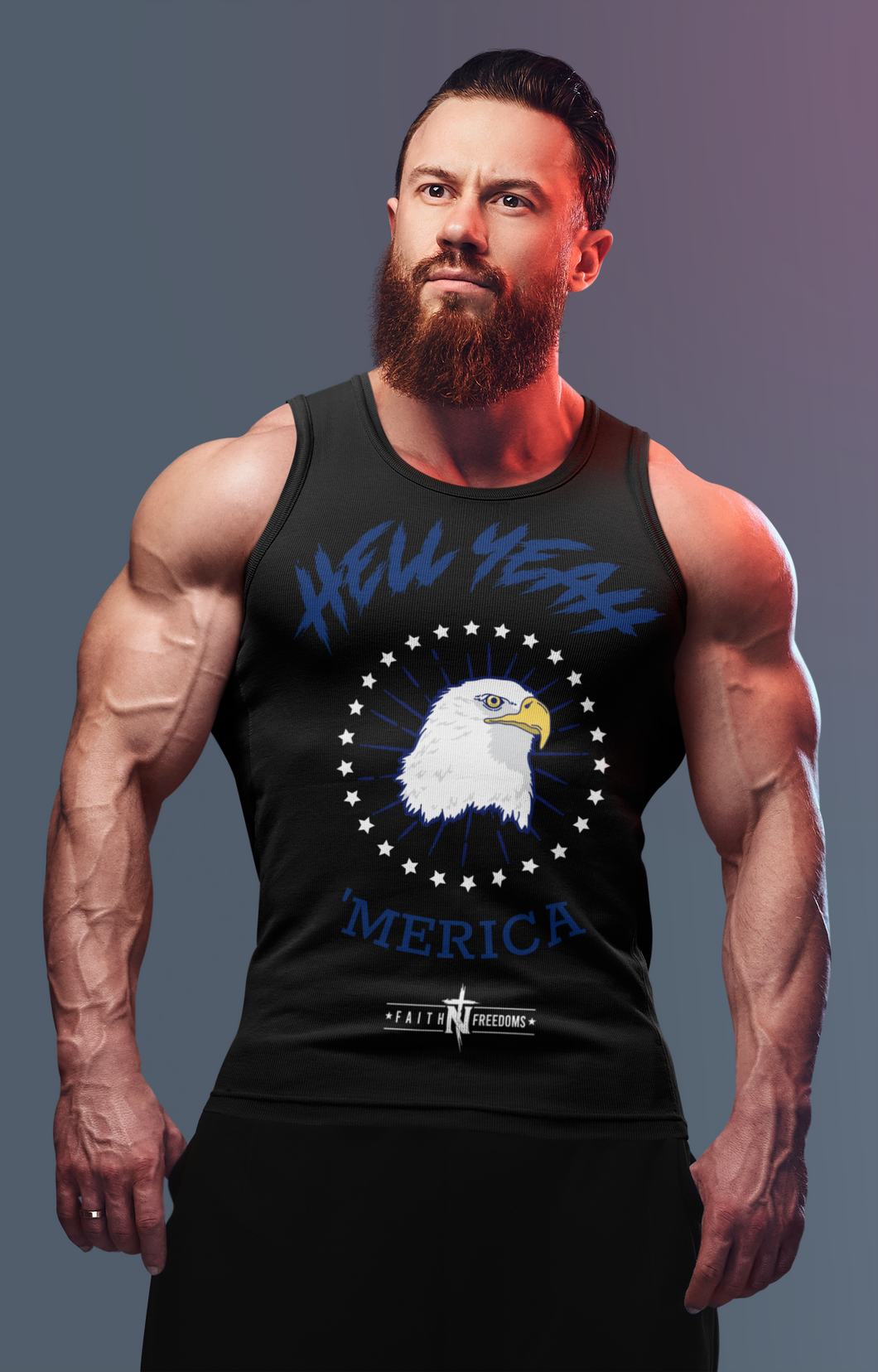 Hell Yeah 'Merica' Eagle Tank Top from FaithNFreedoms