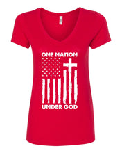 Load image into Gallery viewer, Women&#39;s One Nation Under God V-Neck
