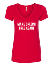 Load image into Gallery viewer, Women&#39;s Make Speech Free Again V-Neck
