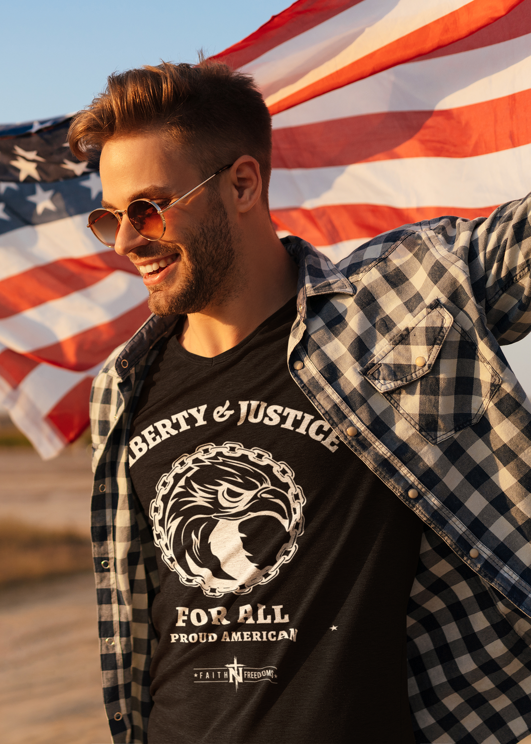 Liberty and Justice For All Proud American T-Shirt